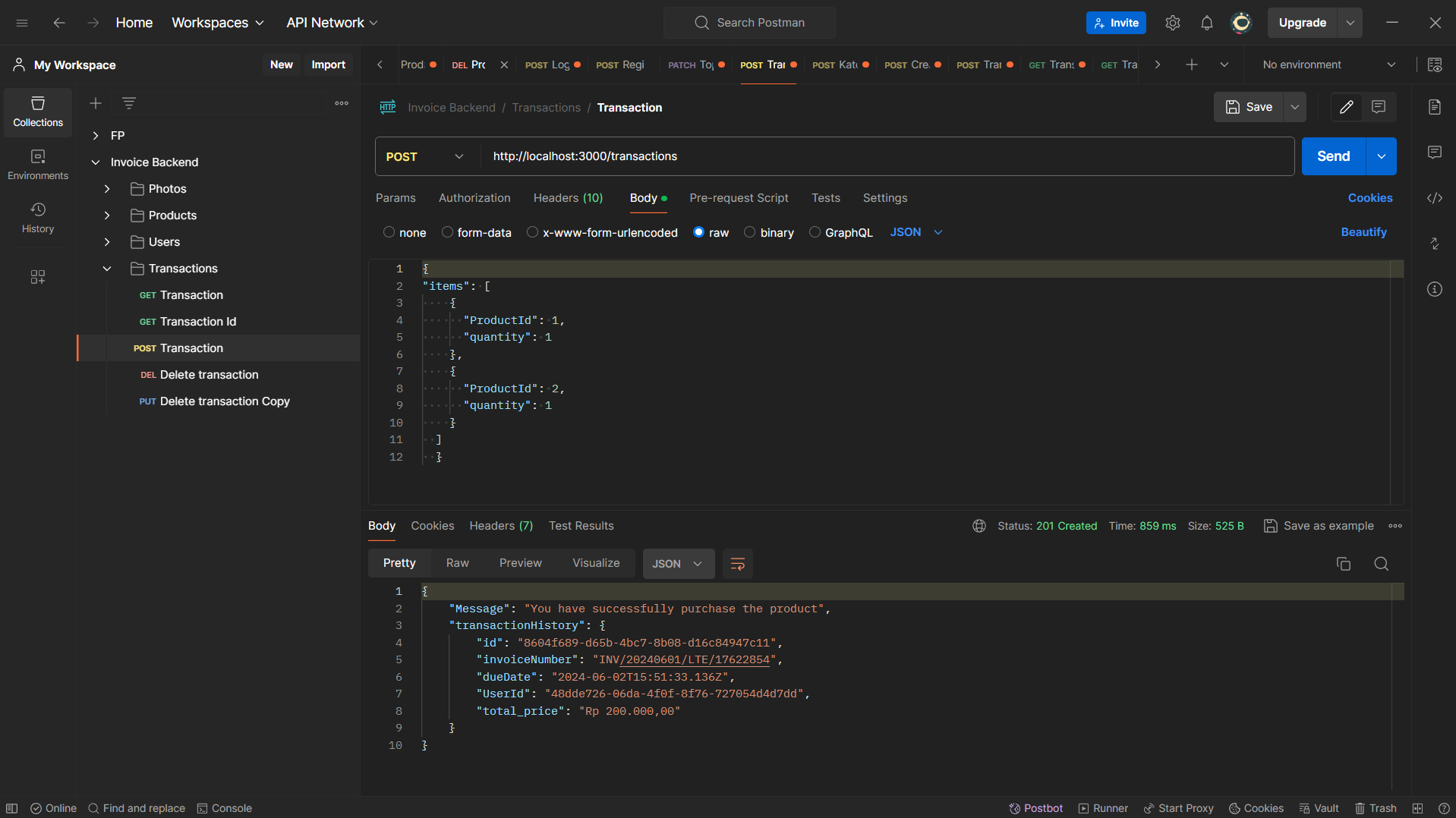 Invoice Backend Interface